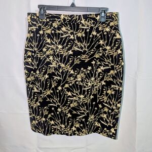 Banana Republic Black, Yellow And Green Pencil Skirt